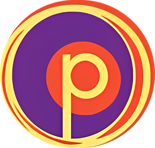 Artistic P emblem in concentric circles